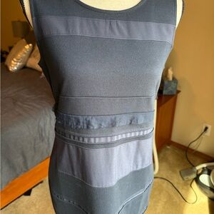 Navy blue Fitted Sleeveless Tank dress